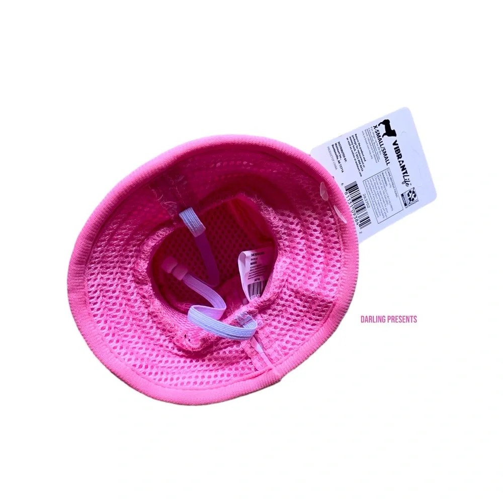 Vibrant Life Polkadot Bucket Dog Hat Color Pink Size XS/S